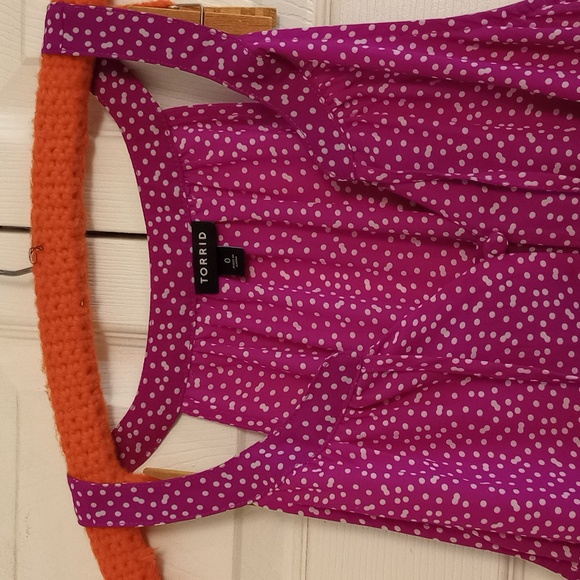 TORRID polka dot purple button size 0 - Picture 6 of 9